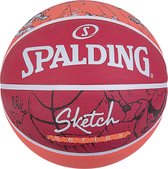 Spalding Sketch Drible Ball 84381Z, Unisex, Rood, basketbal, maat: 7