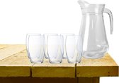 Gerim karaf schenkkan glas 1000 ml met 6x stuks Versailles luxe drinkglazen 375 ml