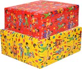 Lot de 6 x rouleaux de papier d'emballage / papier cadeau Sinterklaas 2,5 x 0,7 mètres 0 types d'impressions
