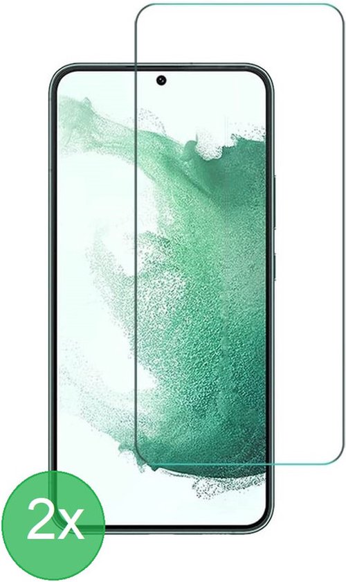 2x Screenprotector Tempered Glass Glazen Gehard Screen Protector 2.5D 9H (0.3mm) - Glasplaatje Geschikt voor: Samsung Galaxy S22 - Glas - bescherm - beschermglas - ZT Accessoires
