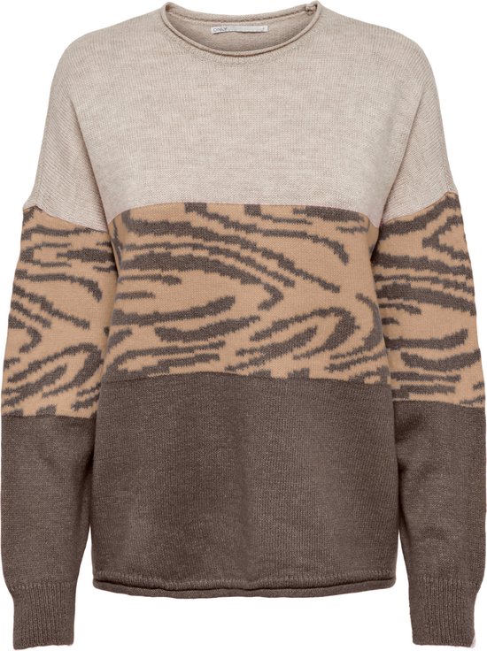 ONLY ONLJADE ANIMAL L/S PULLOVER KNT Dames Trui - Maat L