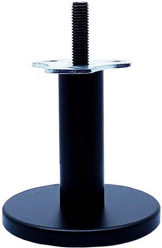 Ronde zwarte design meubelpoot 8 cm (M10)