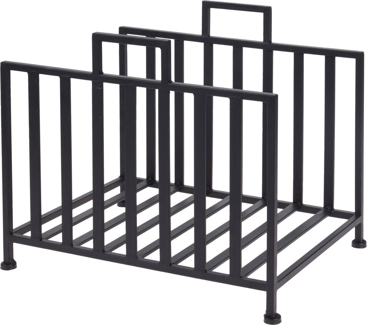 Set van 2x stuks haardblokken/houtblokken opberg standaard metaal 41 x 31 x 35 cm - Zwart — cadeau in Cadeau-ideeën - foto 2