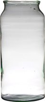 Bloemenvaas van gerecycled glas met hoogte 39 cm en diameter 19 cm - Glazen transparante vazen