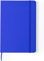 Luxe schriften/notitieboekje blauw met elastiek A5 formaat - 80x blanco paginas - opschrijfboekjes - harde kaft