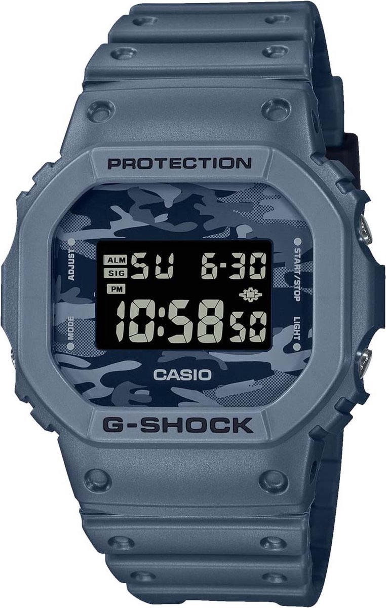 Casio G-Shock DW-5600CA-2ER Horloge - Kunststof - Blauw - Ø 36 mm