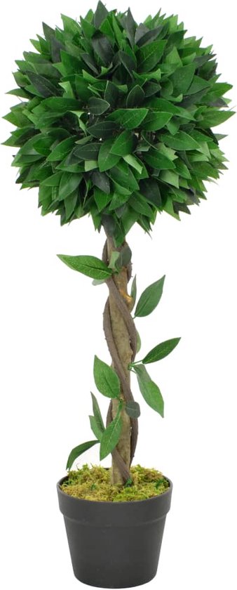 Outsunny 2-Delige Set Kunstmatige Laurierboom 90 Cm Kunstplant Cementpot Binnen Buiten Groen Onderhoudsvrij Levensecht Geen Water Nodig Aosomnl