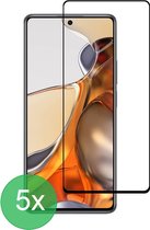 Geschikt Voor: Xiaomi 11T / 11T Pro Full Screenprotector 5x - screen protector - volledige glas - bescherming - beschermglas - ZT Accessoires