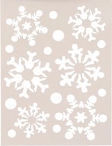 Kerst raamsjablonen sneeuwvlokken/sneeuwsterren plaatjes 30 cm - Raamdecoratie Kerst - Sneeuwspray sjabloon
