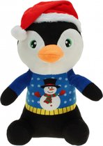 Pluche pinguin knuffel 30 cm - Kerstknuffels/kerstknuffeltjes -  pluche pinguin knuffel voor kinderen