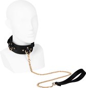 EIS, halsband, 'gekke halsband met riem', met D-ring, halsband, zwart