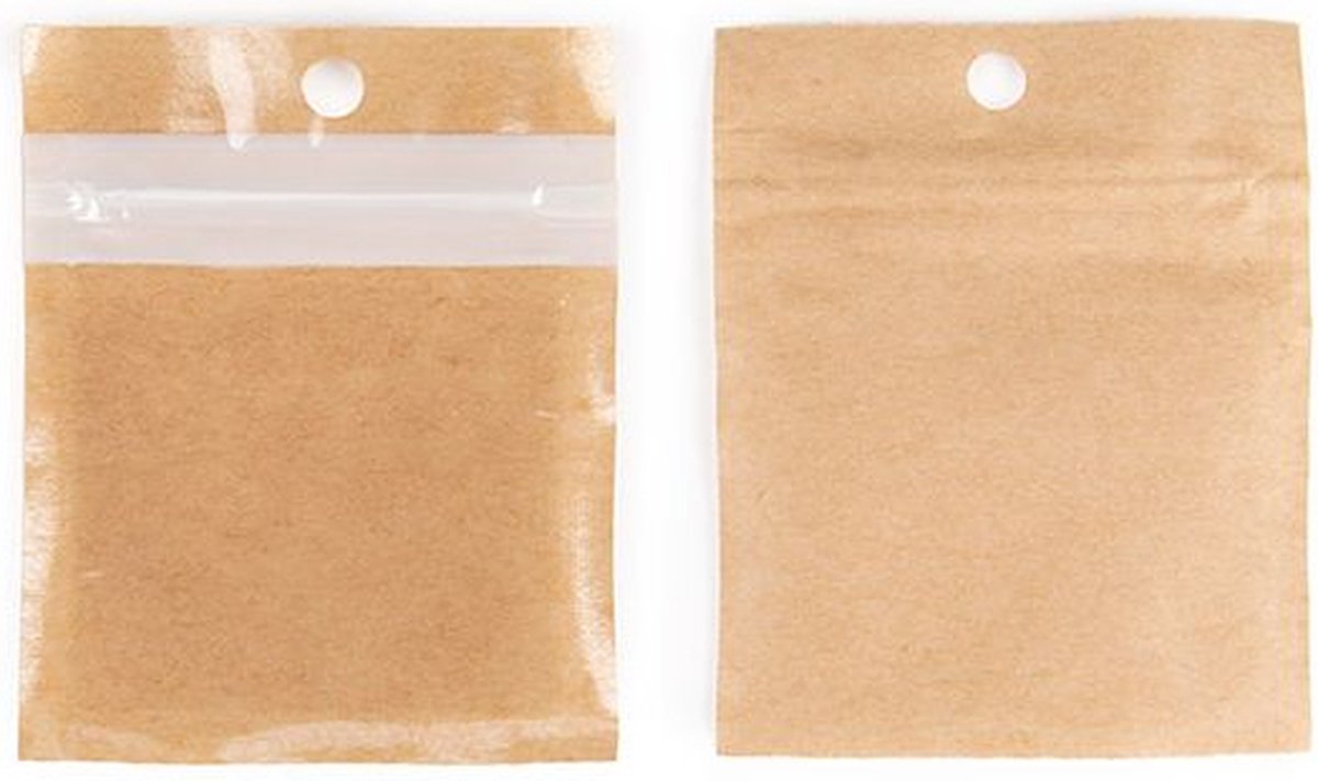 Goedkoopste Gripzakken Milieuvriendelijk Kraft 51x51 mm - 100 stuks