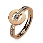 Ringen Dames - Ring Dames - Dames Ring - Vrouwen Ring - Rosegoudkleurig - Gouden Ring Dames - Gouden Ring - Rosegoudkleurige Ring - Eclipse