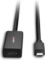Lindy 43356, USB 3.2 Gen 1 (3.1 Gen 1) Type-C, USB 3.2 Gen 1 (3.1 Gen 1) Type-C, 5000 Mbit/s, Zwart, Acrylonitrile butadiène styrène (ABS), Câble rond