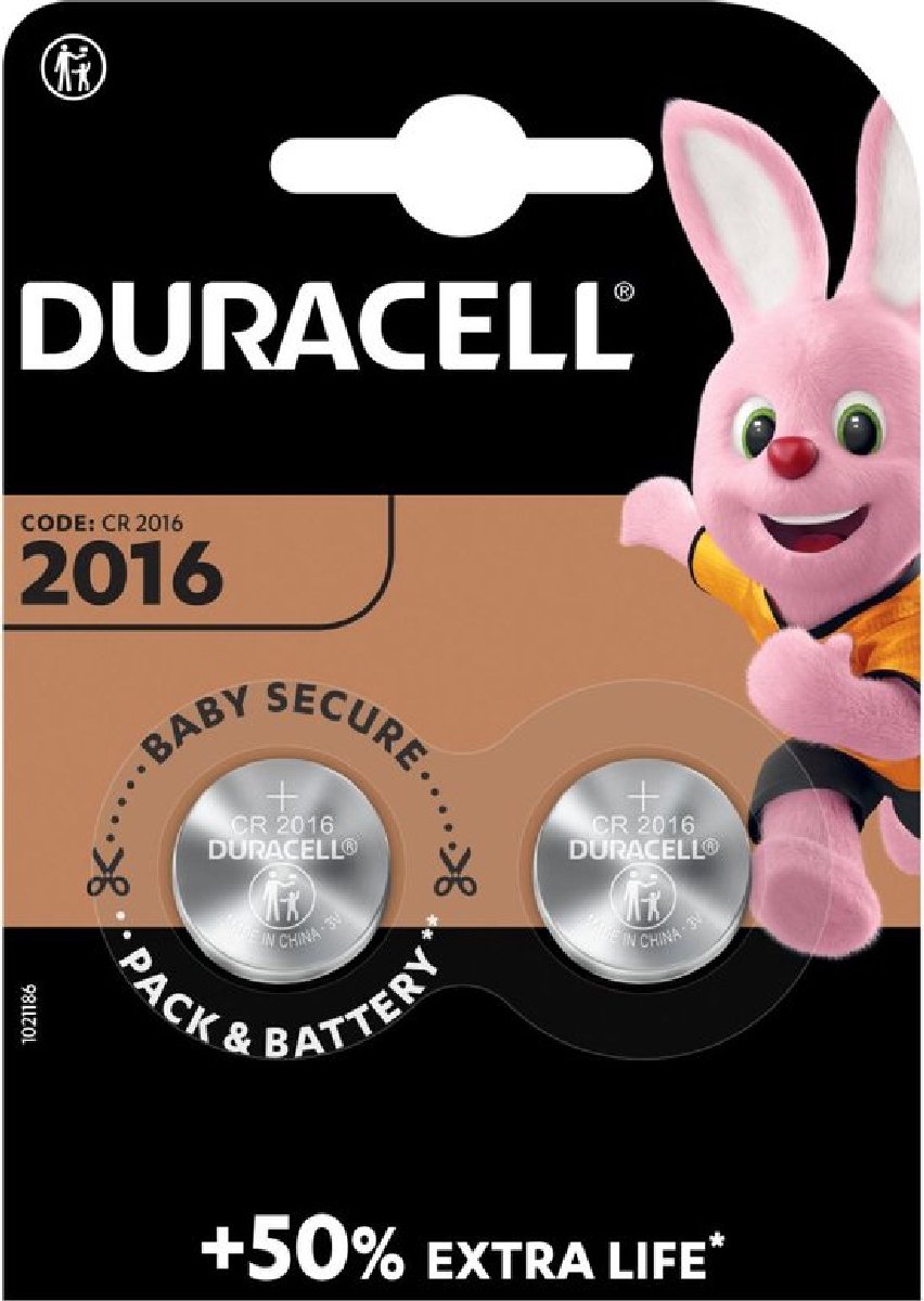Duracell Lithium CR2016 3V - 2 stuks
