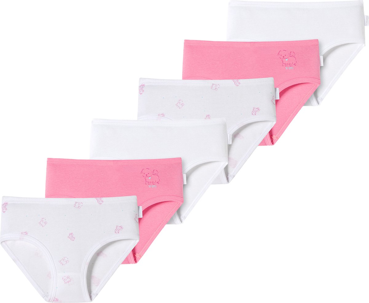 Schiesser Meisjes slip / onderbroek 6 pack fijnrib Organic Cotton