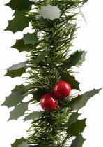 2x Kerstslinger guirlande/ dennen slinger groen hulst 270 cm