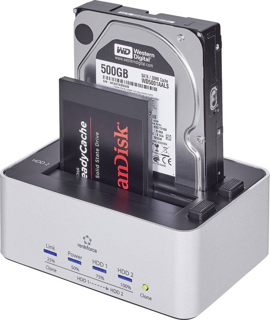 Renkforce rf-docking-07 USB 3.2 Gen 1 (USB 3.0) SATA 2 poorten Harde... |  bol.com