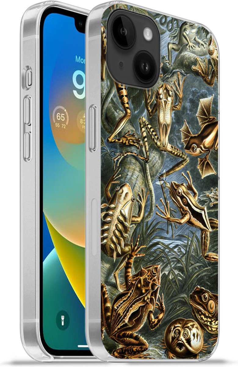 Telefoonhoesje Geschikt voor Apple Iphone 14 Plus hoesje - Batrachia - Haeckel - Oude meesters - Siliconen Telefoonhoesje Telefoonhoesje
