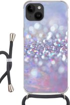 Geschikt voorApple Iphone 14 - Crossbody Case - Water - Design - Abstract - Licht - Siliconen - Crossbody - Backcover met Koord - Telefoonhoesje met koord - Hoesje met touw