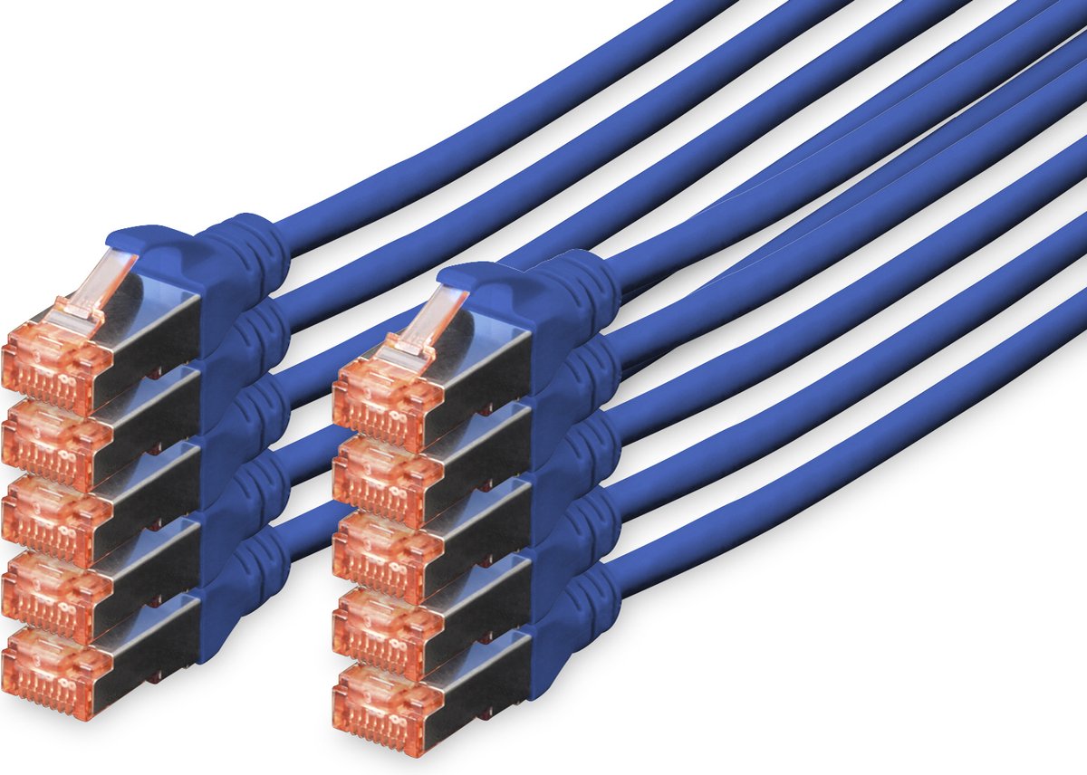 CAT6 sFTP kabel 1 meter Blauw - 10 stuks