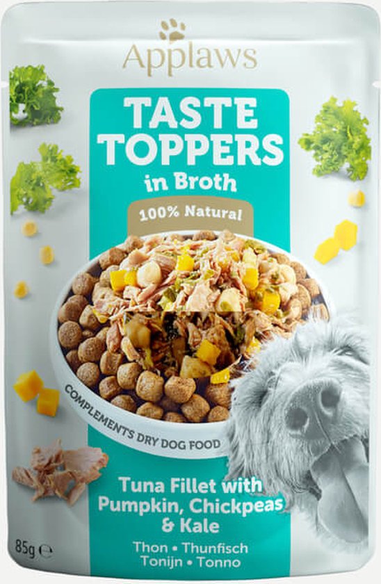 Applaws Hondenvoeding Taste Toppers Tonijn met pompoen in bouillon 85 gr. - per 12 stuks