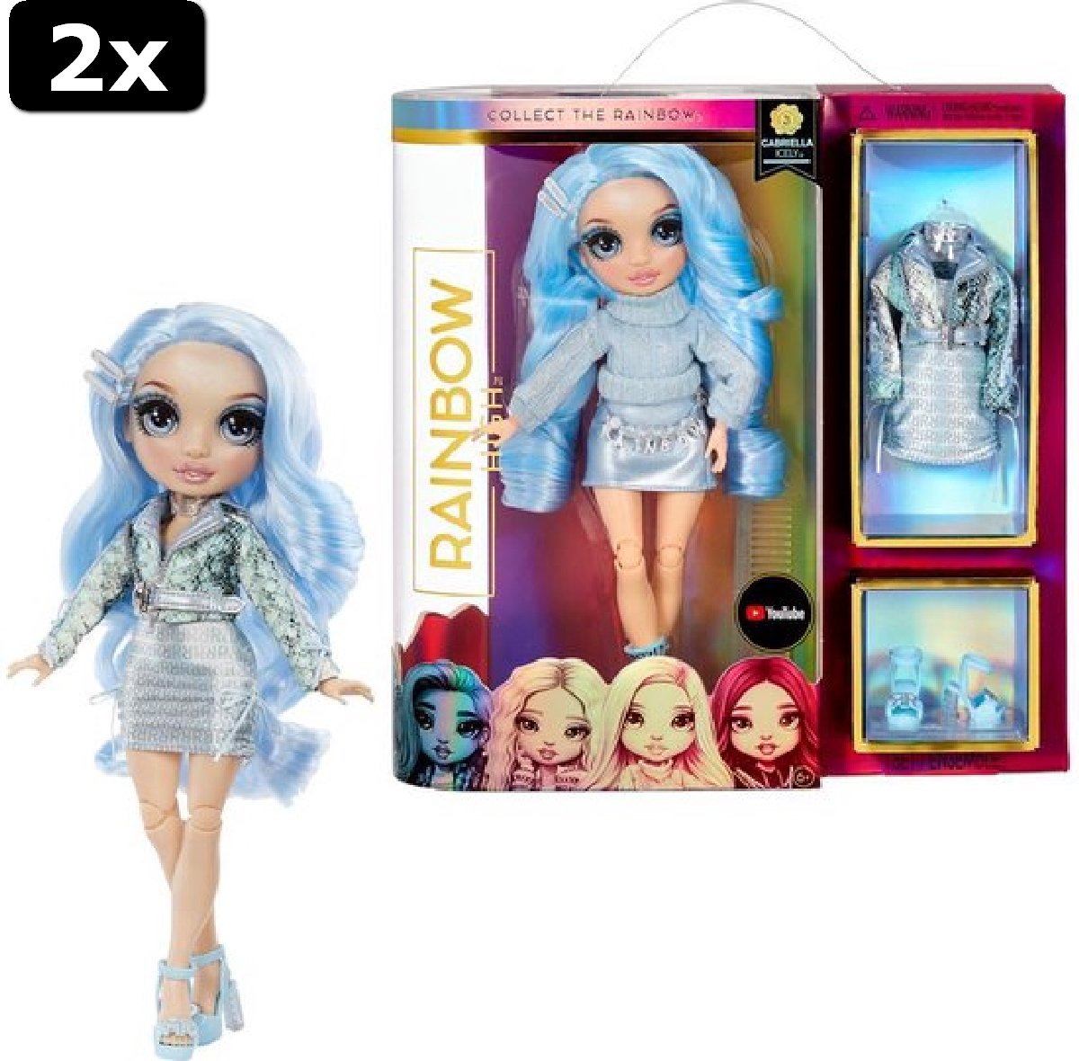 Rainbow High Gabriella Icely – Poupée-mannequin givrée (bleu clair) avec 2  tenues à agencer et associer et accessoires de poupée 