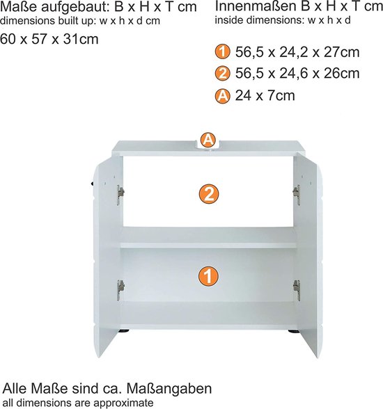 Trendteam Smart Living Badkamer Hangkast Wandkast Amanda, 37 X 77 X 23 Cm Wit Wit Hoogglans Met Veel Opbergruimte