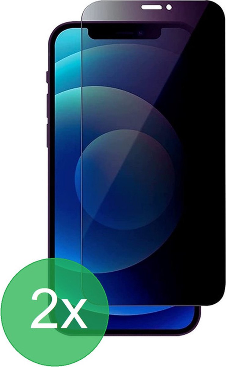 2x Screenprotector Geschikt voor: iPhone 12 Pro Max Privacy Full Screenprotector 2x - screen protector - volledige glas - bescherming - beschermglas - Anti Spy - ZT Accessoires