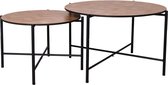 MaximaVida table basse à cadre croisé Copenhagen 62 et 49 cm - aspect arête de poisson