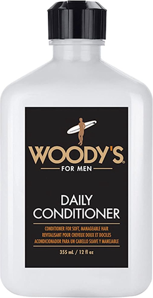 Woody's for Men Daily Conditioner - Houdt het haar zacht en glad - Laat een verkoelende tinteling achter