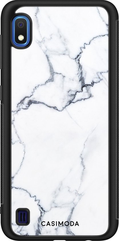 Casimoda® hoesje - Geschikt voor Samsung Galaxy A10 - Marmer Grijs - Zwart TPU Backcover - Marmer - Grijs