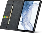 Casemania Hoes Geschikt voor Samsung Galaxy Tab S8 Charcoal Gray - Book Cover