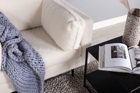 Fauteuil arbre teddy tissu blanc.