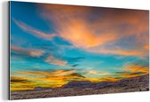 Wanddecoratie Metaal - Aluminium Schilderij Industrieel - Geweldige zonsondergang in het Nationaal park Chaco - 80x40 cm - Dibond - Foto op aluminium - Industriële muurdecoratie - Voor de woonkamer/slaapkamer