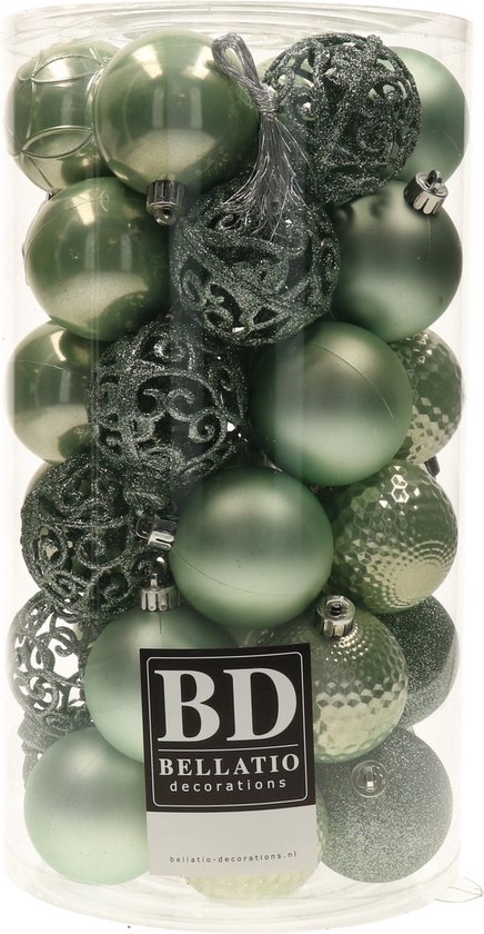 BRUBAKER 12-Delige Set Acryl Kerstballen Transparant - Gevuld - 8 cm - Kerstboom Hanger