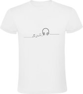 Koptelefoon met muzieknoten Heren T-shirt |  muziek | instrumenten | zanger | dj | muziek luisteren | Zwart