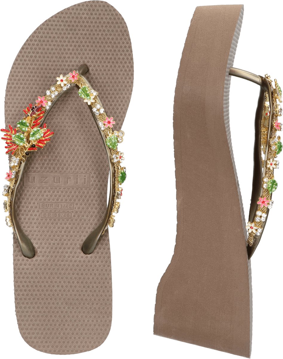 Uzurii Passion Flower High taupe slippers dames (20.025.41) | bol.com