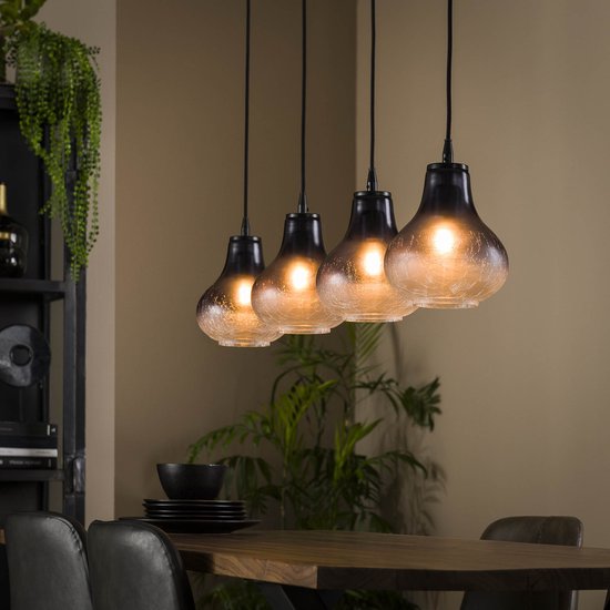 LifestyleFurn Hanglamp 'Amar' 4-lamps, kleur Grijs | bol.com