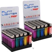 250x Aanstekers in verschillende kleuren 2 x 1 x 8 cm - Sigaretten aanstekers / wegwerpaanstekers