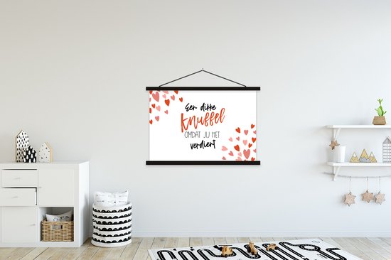 Porte-affiche avec affiche - Affiche scolaire - Bon rétablissement - Dictons - Peluche - 150x100 cm - Lattes noires