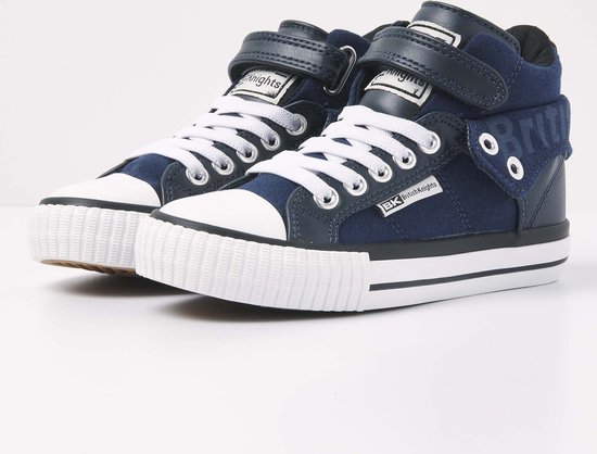 British Knights Roco hoge sneakers voor heren, Rood Rood Beige Navy Union Jack 01, 46 EU