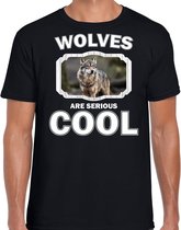 Dieren wolven t-shirt zwart heren - wolfs are serious cool shirt - cadeau t-shirt wolf/ wolven liefhebber XXL