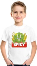 Spiky de dinosaurus t-shirt wit voor kinderen - unisex - dino shirt - kinderkleding / kleding 134/140