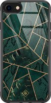 Casimoda® hoesje - Geschikt voor iPhone SE (2020) - Abstract Groen - Luxe Hard Case Zwart - Backcover telefoonhoesje - Groen