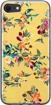 Casimoda® hoesje - Geschikt voor iPhone SE (2020) - Floral Days - Siliconen/TPU telefoonhoesje - Backcover - Bloemen - Geel
