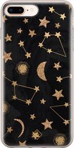 Casimoda® hoesje - Geschikt voor iPhone 8 Plus - Counting The Stars - Siliconen/TPU telefoonhoesje - Backcover - Sterren - Zwart