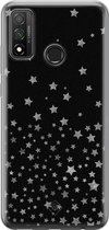 Casimoda® hoesje - Geschikt voor Huawei P Smart (2020) - Falling Stars - Siliconen/TPU - Soft Case - Zwart - Sterren