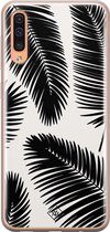 Casimoda® hoesje - Geschikt voor Samsung A50/A30s - Palm Leaves Silhouette - Backcover - Siliconen/TPU - Zwart