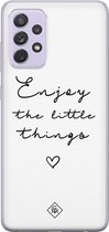 Casimoda® hoesje - Geschikt voor Samsung A72 - Enjoy Life - Backcover - Siliconen/TPU - Zwart